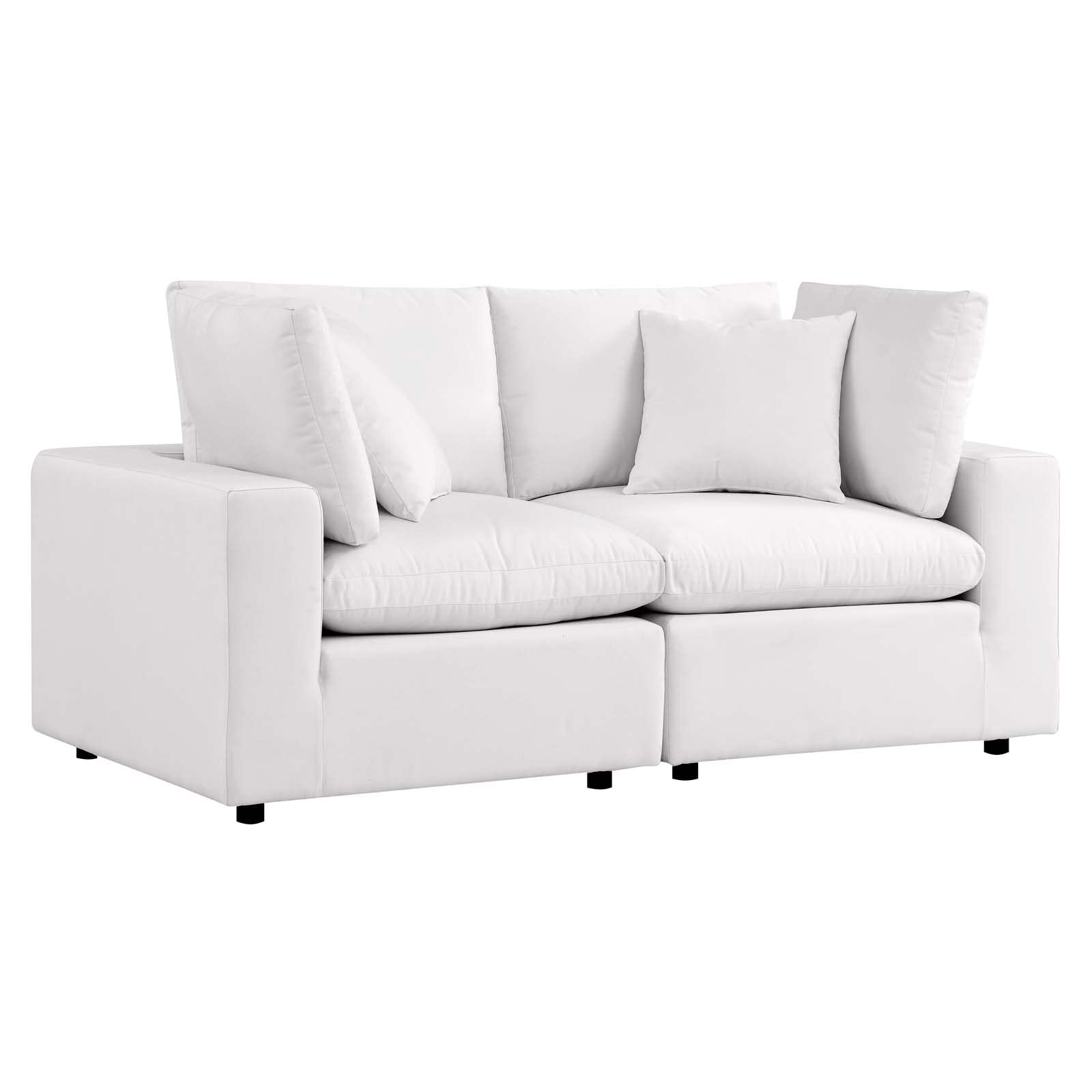 Modway EEI-5576-WHI Commix Overstuffed Outdoor Patio Loveseat, White