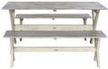 Safavieh Outdoor Collection Marina Grey and White 3-Piece Dining Set