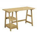 Convenience Concepts Designs2Go Trestle 47 Modern Desk or Vanity with Shelves, for Office, Den, Dorm, Living Room, Light Oak