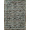 9 X 12 Blue And Purple Oriental Power Loom Stain Resistant Area Rug