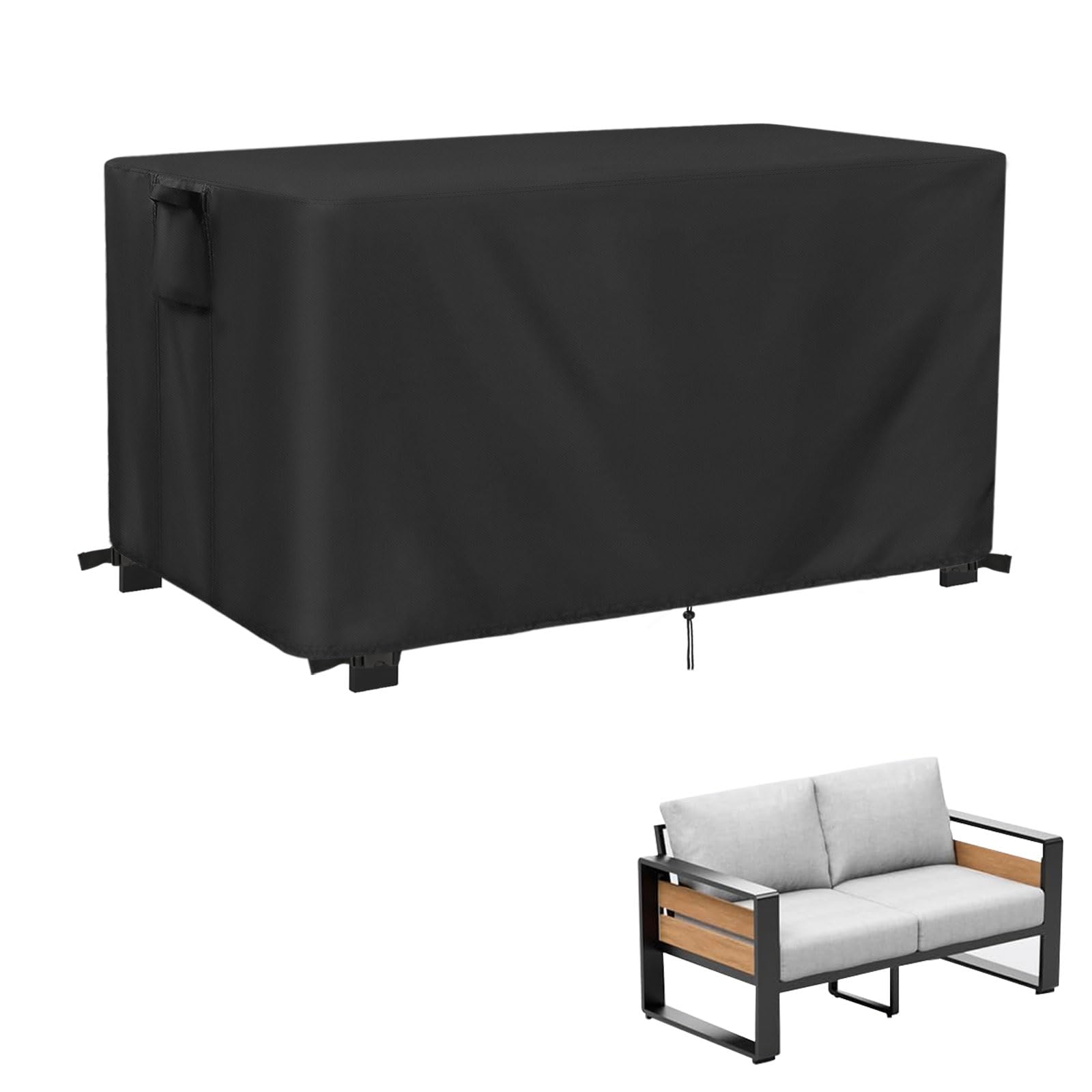 Kingling Waterproof Outdoor Bench Cover - Heavy Duty Patio Furniture Covers for 2-3 Seater Sofa, Loveseat & Couches Weather Prot