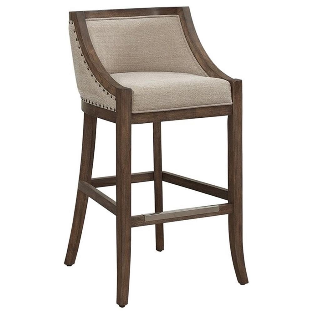 American Woodcrafters Michelle 30-inch Stationary Warm Brown Wood Bar Stool