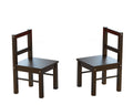 UTEX Childs Wooden Chair Pair for Play or Activity, Set of 2, Espresso 