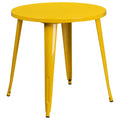 Flash Furniture Jeffrey Commercial Grade 30 Round Yellow Metal Indoor-Outdoor Table