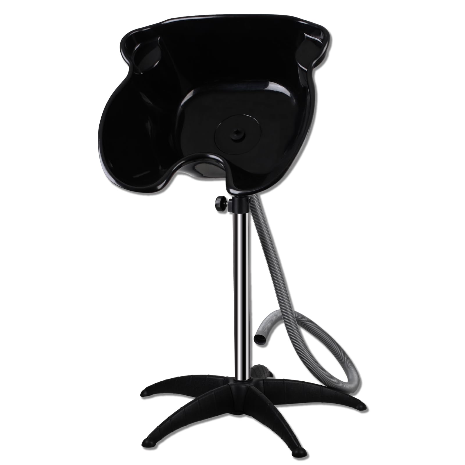 Portable Shampoo Bowl, Shampoo Basin Salon Sink with 1.5m Drain Pipe, Height & Angle Adjustable, Standing Deep Shampoo Bowl for 
