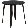Flash Furniture Jeffrey Commercial Grade 30 Round Black-Antique Gold Metal Indoor-Outdoor Table