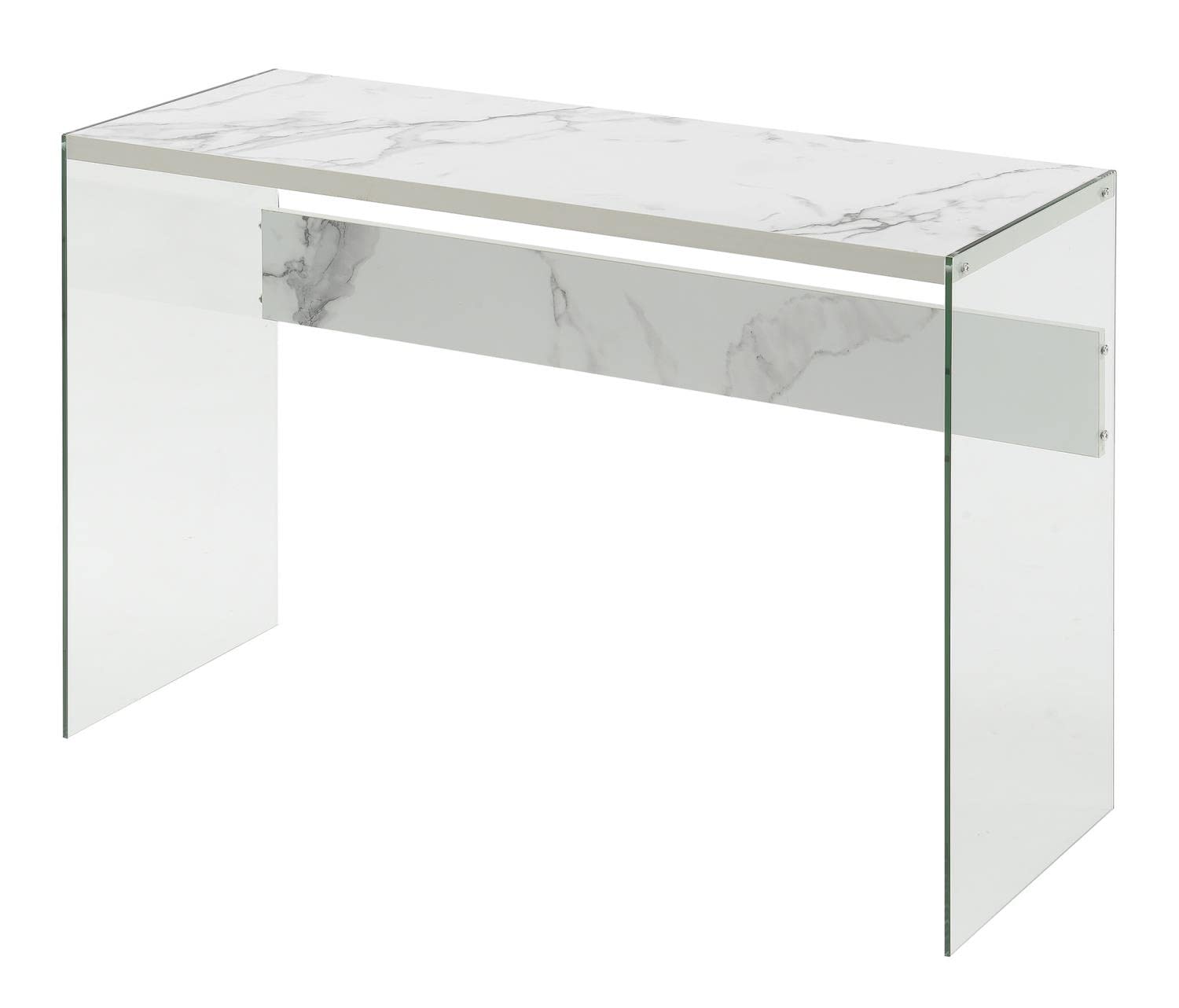 Convenience Concepts SoHo Console Table/Desk, Faux White Marble