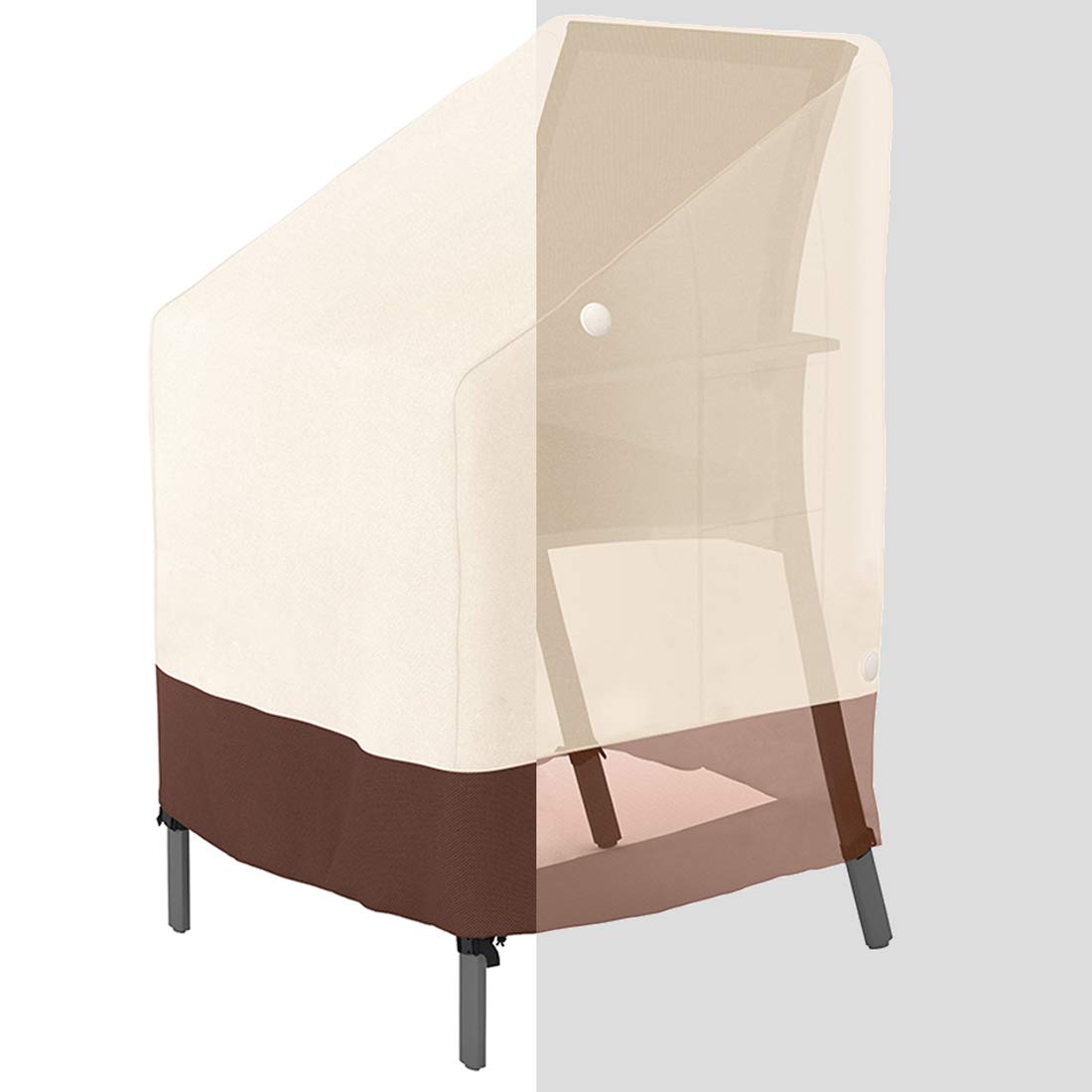 Tuyeho Patio Stackable Chair Cover 36 x 28 x 47 inch, 900D Heavy Duty Outdoor High Back Cover, Waterproof & Weather Resistant fo