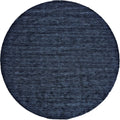 10 Blue Round Wool Hand Woven Stain Resistant Area Rug