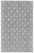 8 X 11 gray And Silver Wool Abstract Tufted Handmade Area Rug