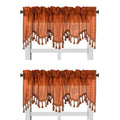 Solid Faux Silk Swag Waterfall Cascade Ascot Window Curtain Valance w/Tassels Trim 55  x18  Wave (2, Brick)