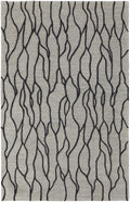 8 X 11 Taupe Black And gray Wool Abstract Tufted Handmade Stain Resistant Area Rug