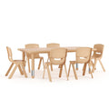 Flash Furniture Adjustable Classroom Activity Table with 6 Stackable Chairs, Rectangular Plastic Activity Table for Kids, 24 W x