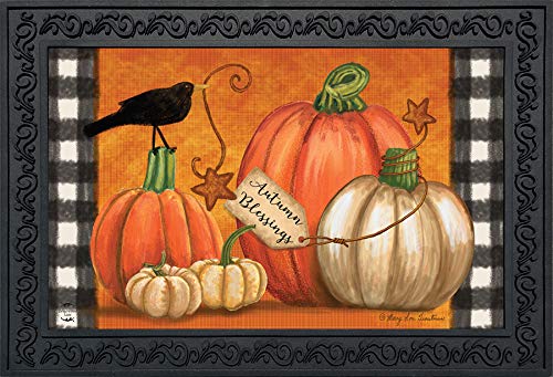 Briarwood Lane Rustic Pumpkins Fall Doormat Primitive Crow Indoor/Outdoor 30 x 18