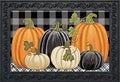 Briarwood Lane Checkered Pumpkins Autumn Doormat Primitive Indoor/Outdoor 30 x 18