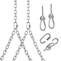 Barn-Shed-Play Heavy Duty 700 Lb Porch Swing Hanging Chain Kit - Color: Silver (10 Foot Ceiling)