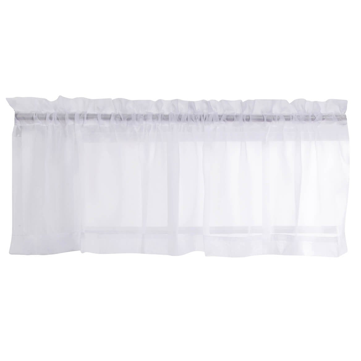 Stylemaster Elegance Sheer Voile Straight Valance, 60 x 14, White