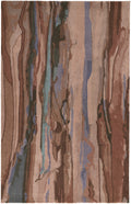 8 X 10 Blue And Red Wool Abstract Tufted Handmade Area Rug