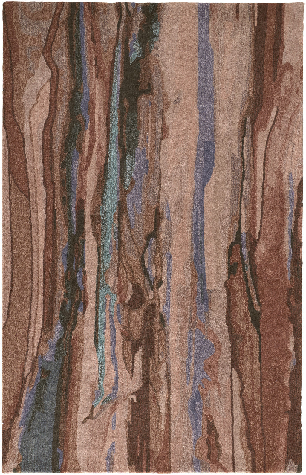 8 X 10 Blue And Red Wool Abstract Tufted Handmade Area Rug