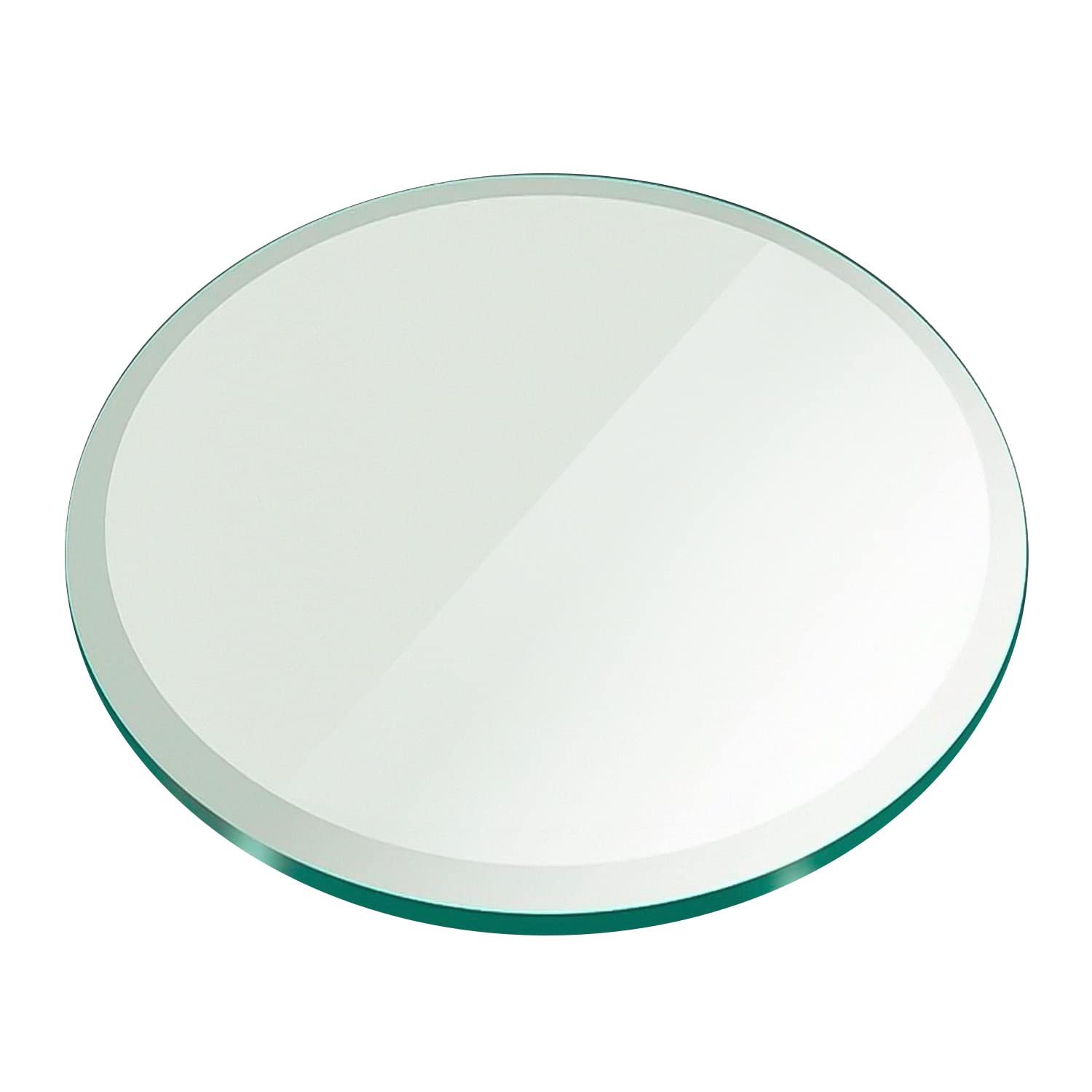 27 Inch Round Glass Table Top 1/2 Thick Tempered Beveled Edge by Fab Glass and Mirror