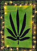 ICC leaf Tapestry Wall Hanging Poster Hippie Decor Flag tapestry Collage Dorm Trippy Bohemian Art psychedelic Small Hippie Rasta
