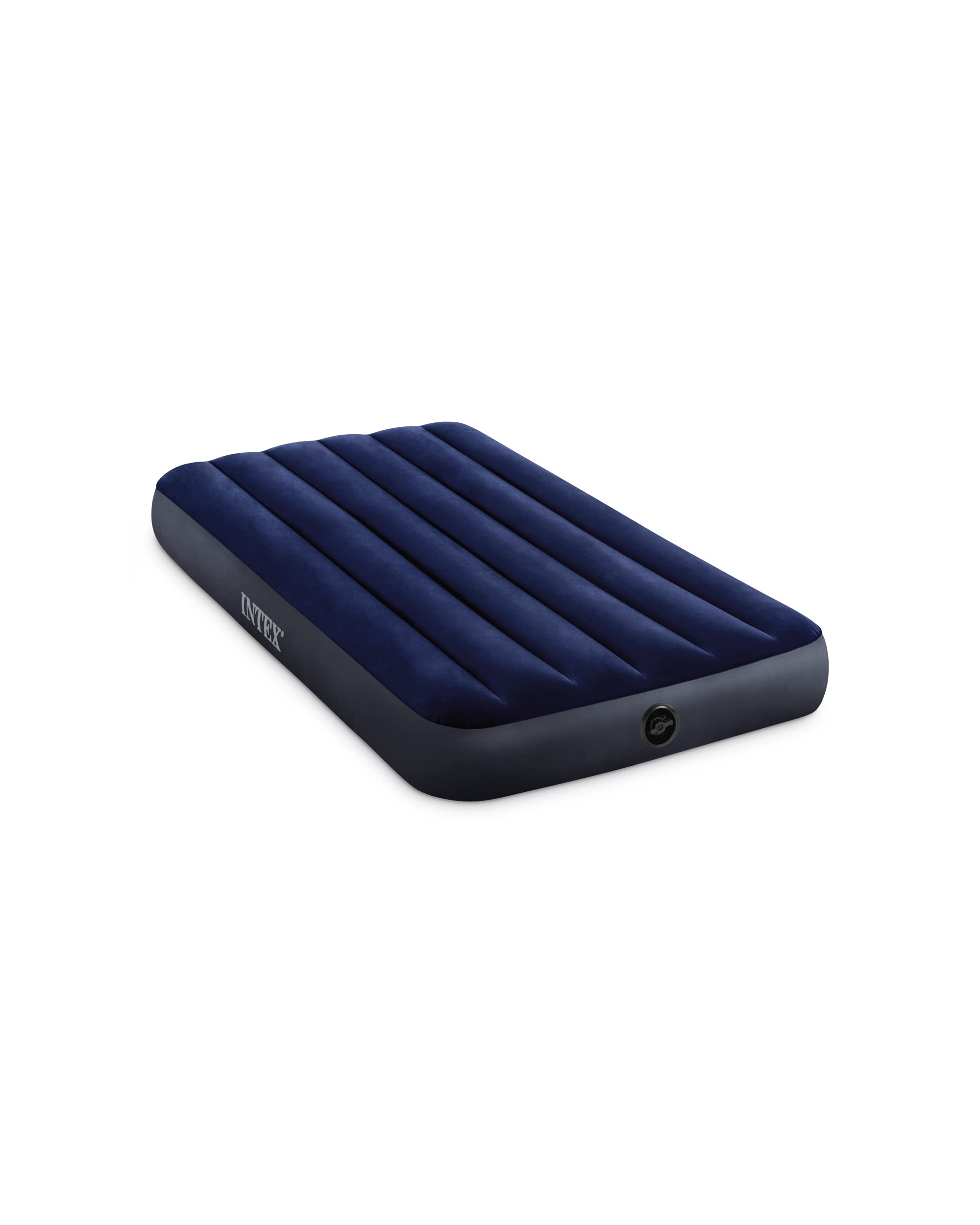 INTEX 64757E Dura-Beam Standard Downy Air Mattress: Fiber-Tech - Twin Size - 10in Bed Height - 300lb Weight Capacity - Pump Sold
