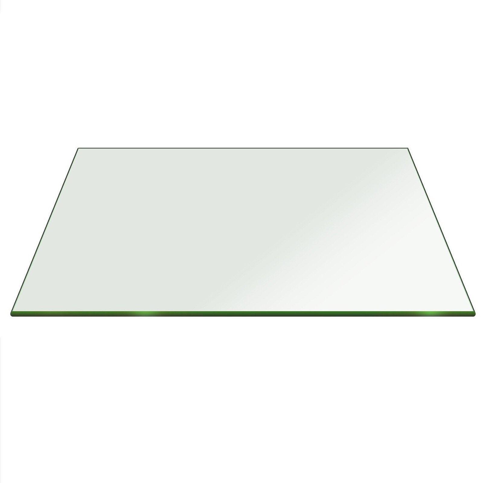 Fab Glass and Mirror 36 Clear Square 3/8 Inch Thick Tempered Pencil Edge Polish Radius Corners Glass Table Top,