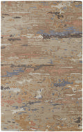 8 X 10 Tan And Blue Wool Abstract Tufted Handmade Stain Resistant Area Rug