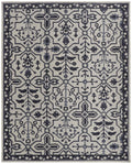 9 X 12 Taupe And gray Wool Floral Tufted Handmade Stain Resistant Area Rug