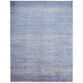8 x 10 Blue and Silver Wool Striped Hand KNotted Area Rug