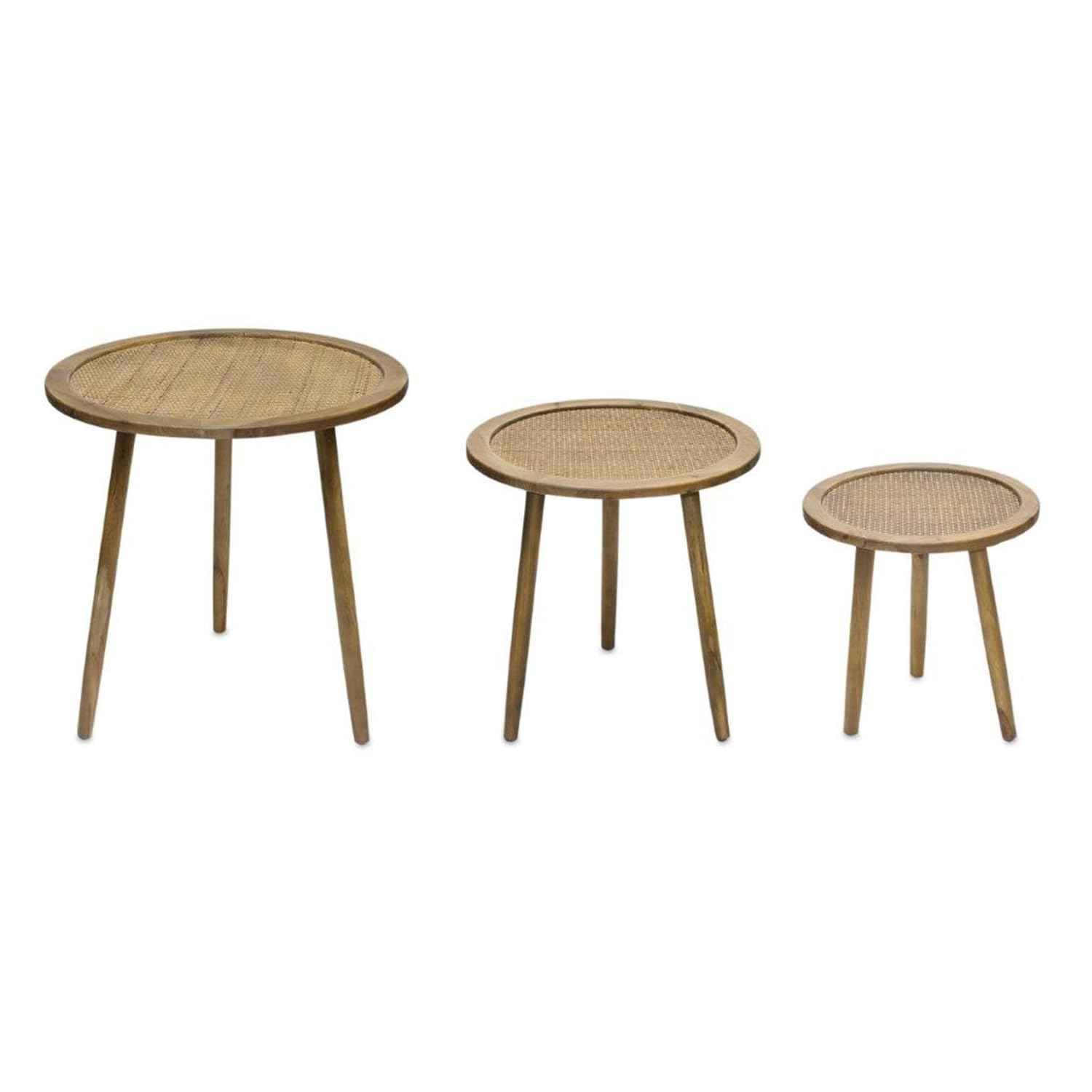 Melrose International Accent Table (Set of 3) 16 D x 16 H, 20 D x 20 H, 24 D x 24 H Wood
