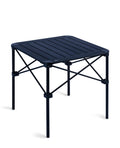 iClimb Lightweight Stable Alu. Folding Square Table Roll Up Top with Carry Bag for Camping Picnic Backyards BBQ Camp Kitchen (Bl