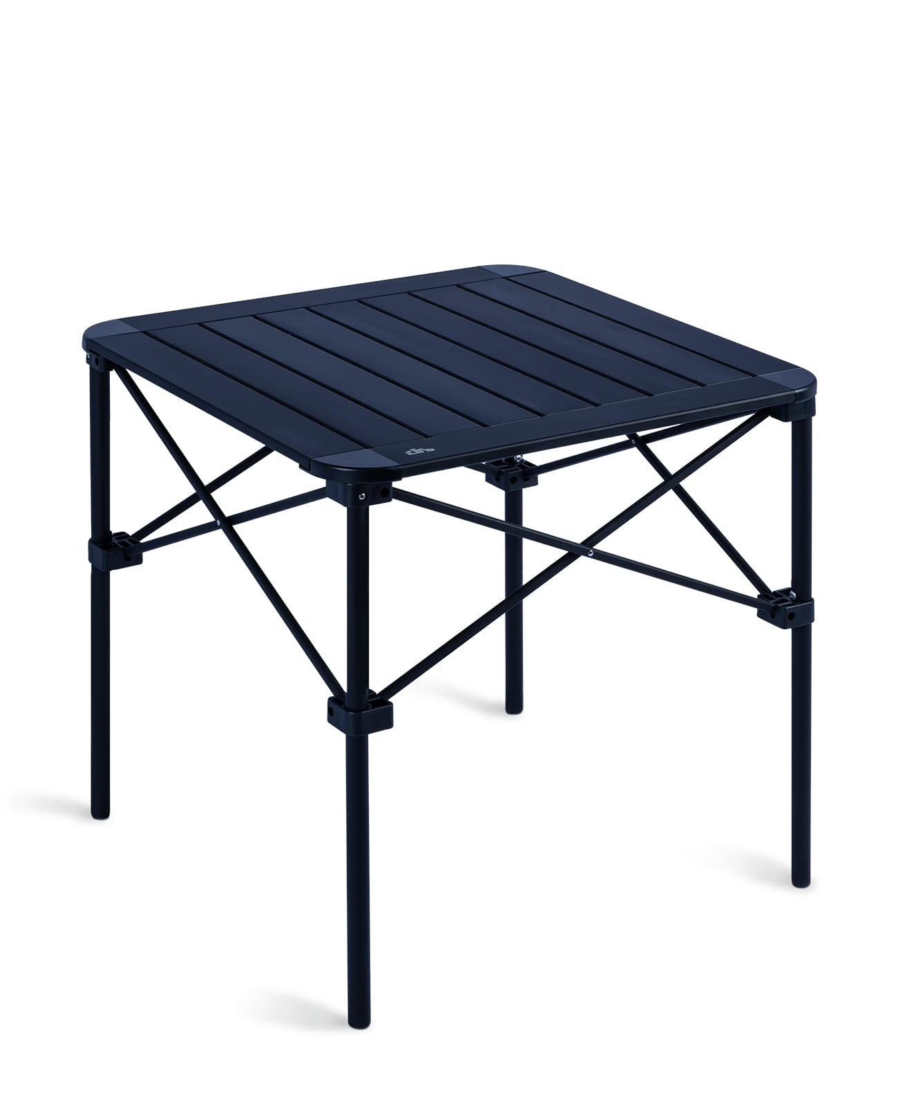 iClimb Lightweight Stable Alu. Folding Square Table Roll Up Top with Carry Bag for Camping Picnic Backyards BBQ Camp Kitchen (Bl