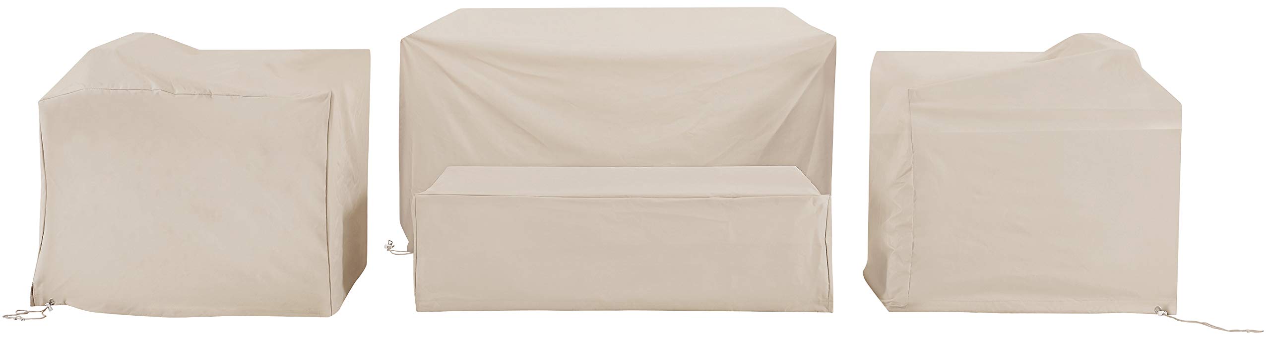 Crosley Furniture Patio Furniture Covers, Waterproof 4-Piece Cover Set for Outdoor Chairs, Loveseat, Table, Tan