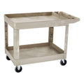 Rubbermaid Commercial Products Heavy Duty 2-Shelf Utility/Service Cart, Medium, Lipped Shelves, Storage Handle, 500 lbs. Capacit