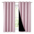 NICETOWN 100% Blackout Room Warming Lined Curtains, Totally Darkness Drapes, Thermal Insulated Drapes for Daughters Nursery (Lav