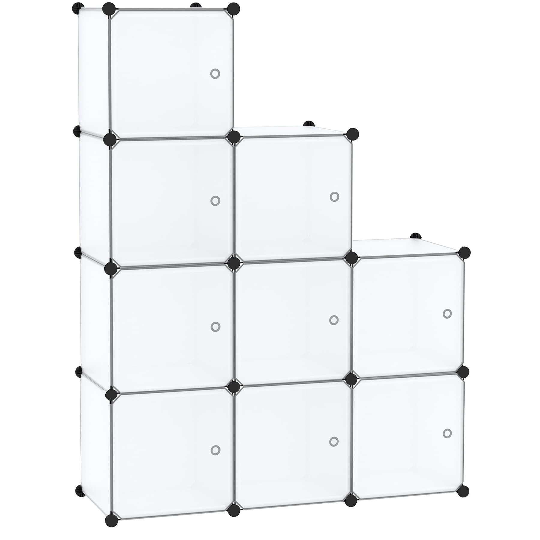 C&AHOME Cube Storage Organizer with Doors, 9-Cube Shelves, Closet Cabinet, DIY Plastic Modular Bookshelf Ideal for Bedroom, Livi