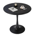 24 Inch Black Small Tulip Table, Round Dining Table for 2 Person with Pedestal Base for Kitchen, Circle Bistro Table, Mid Centur