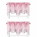 Solid Faux Silk Swag Waterfall Cascade Ascot Window Curtain Valance w/Tassels Trim 55  x18  Wave (2, Pink)