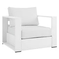 Modway Tahoe Aluminum Outdoor Patio Armchair in White White