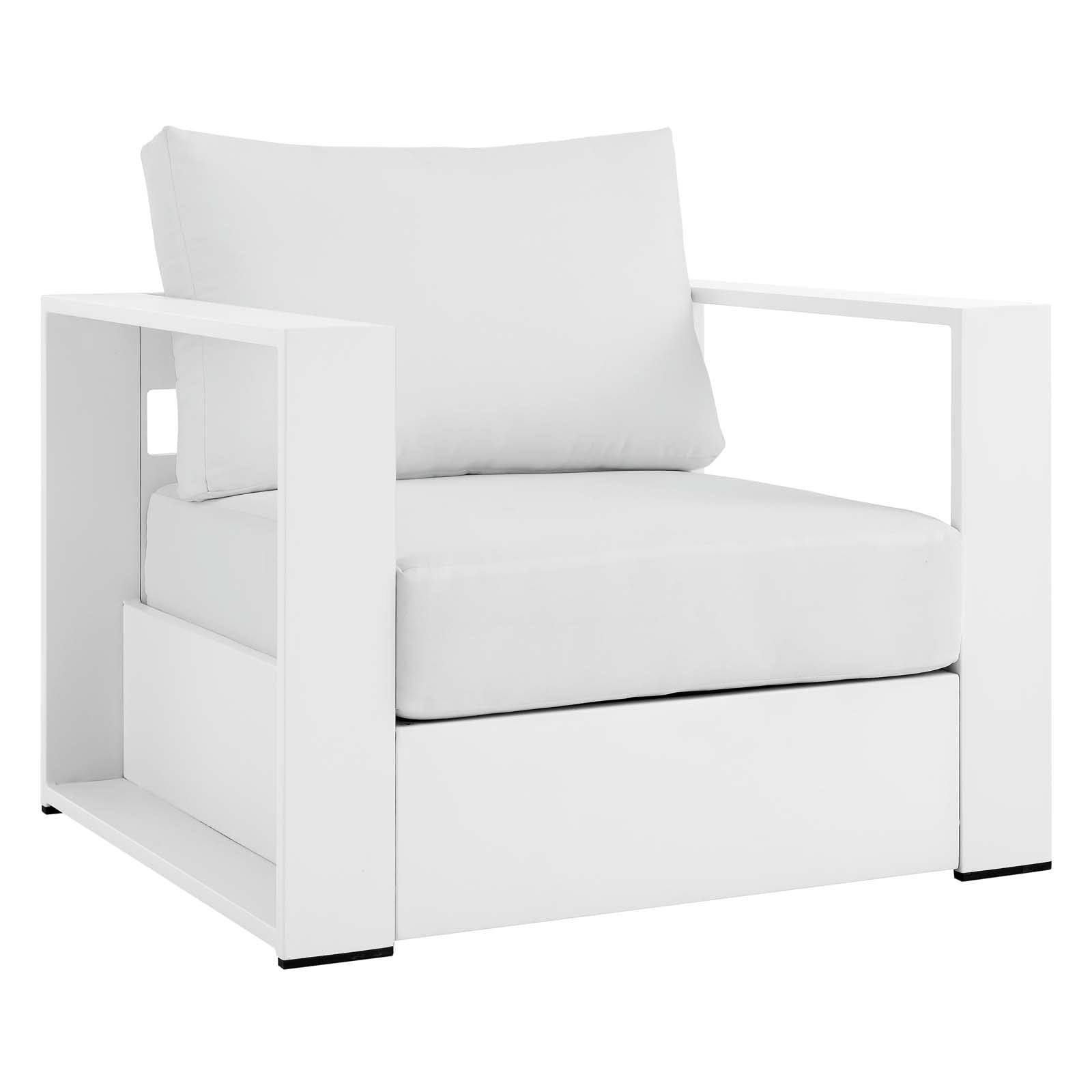 Modway Tahoe Aluminum Outdoor Patio Armchair in White White