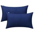 Thmyo 2 Pack 100% Cotton Lumbar Comfortable Solid Decorative Throw Pillow Case Rectangle Cushion Cover Pillowcase Sublimation Bl
