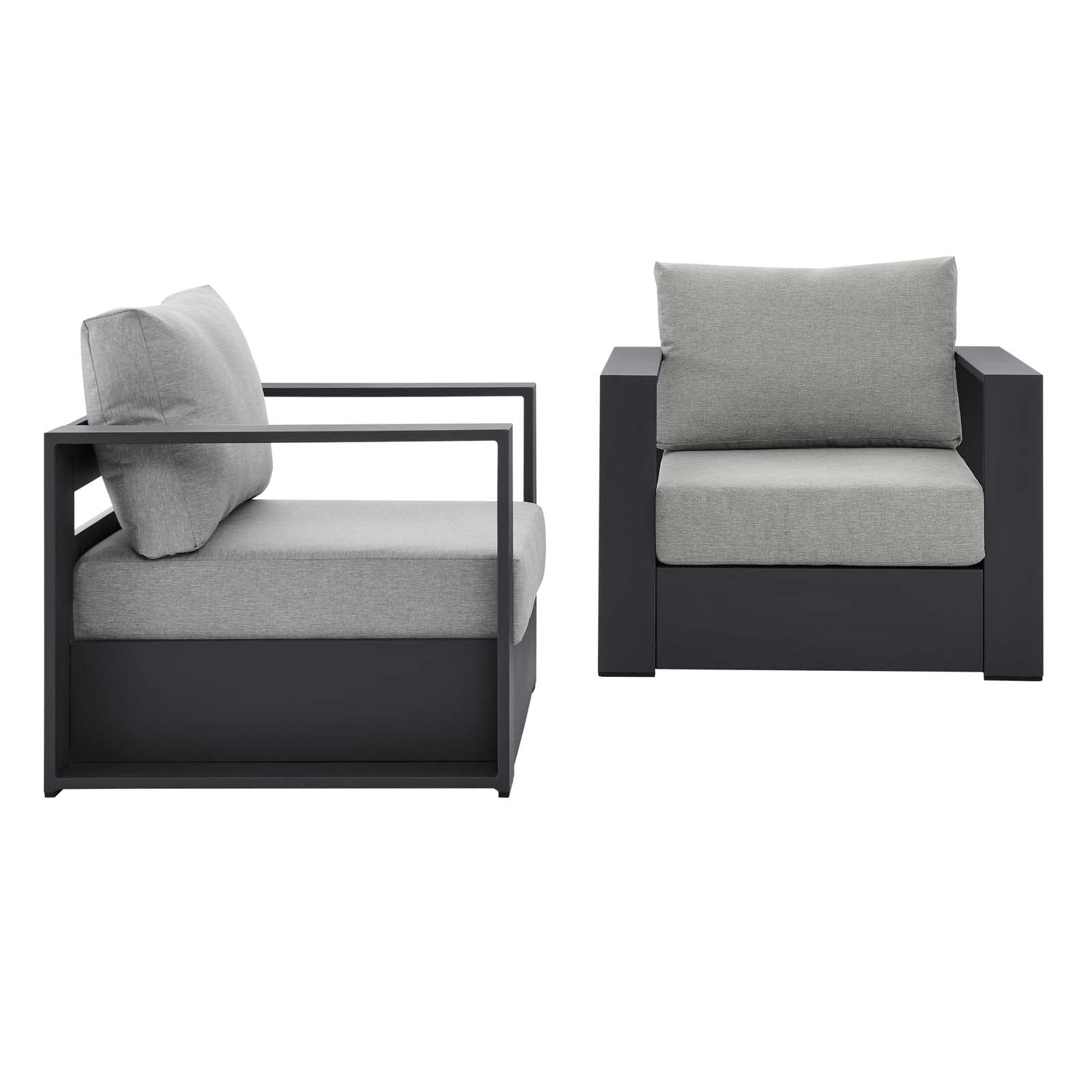 Modway Tahoe Aluminum 2-Piece Patio Set in Gray Gray