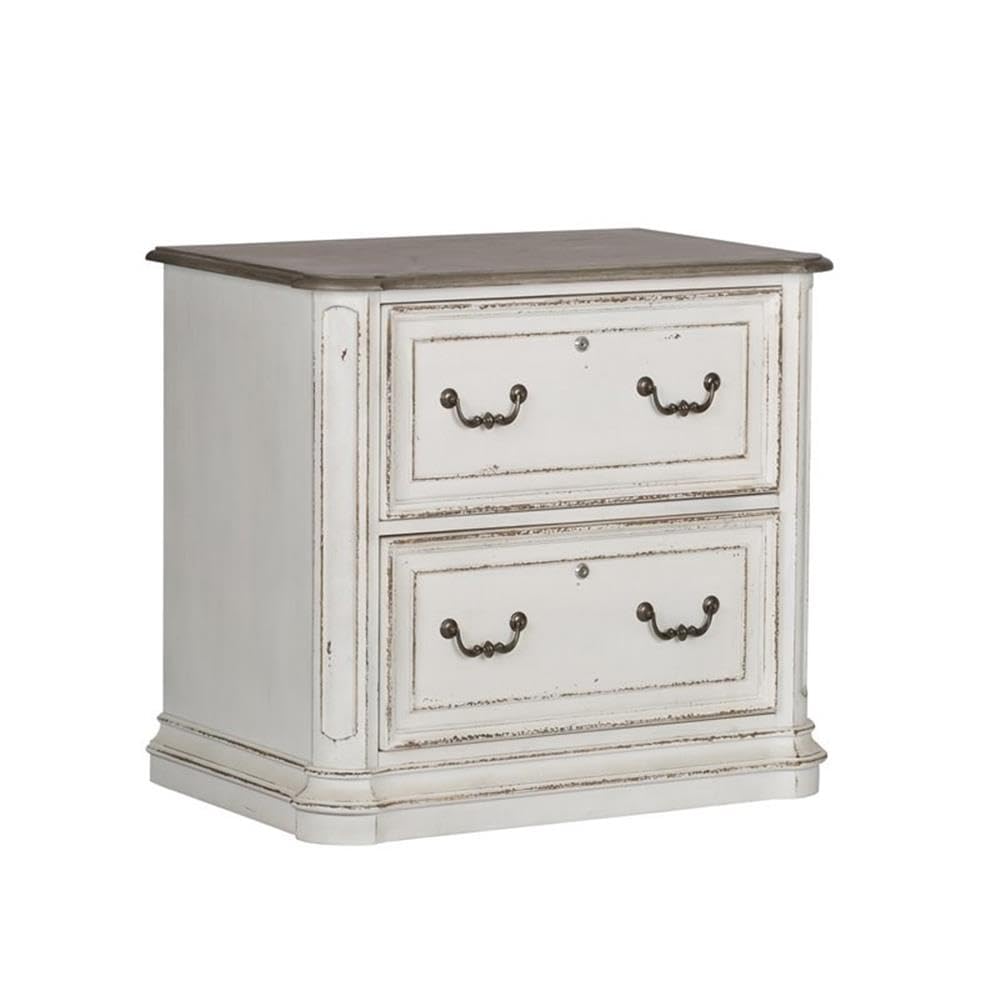 Liberty Furniture Industries Magnolia Manor Jr Executive Media Lateral File, W34 x D22 x H31, White