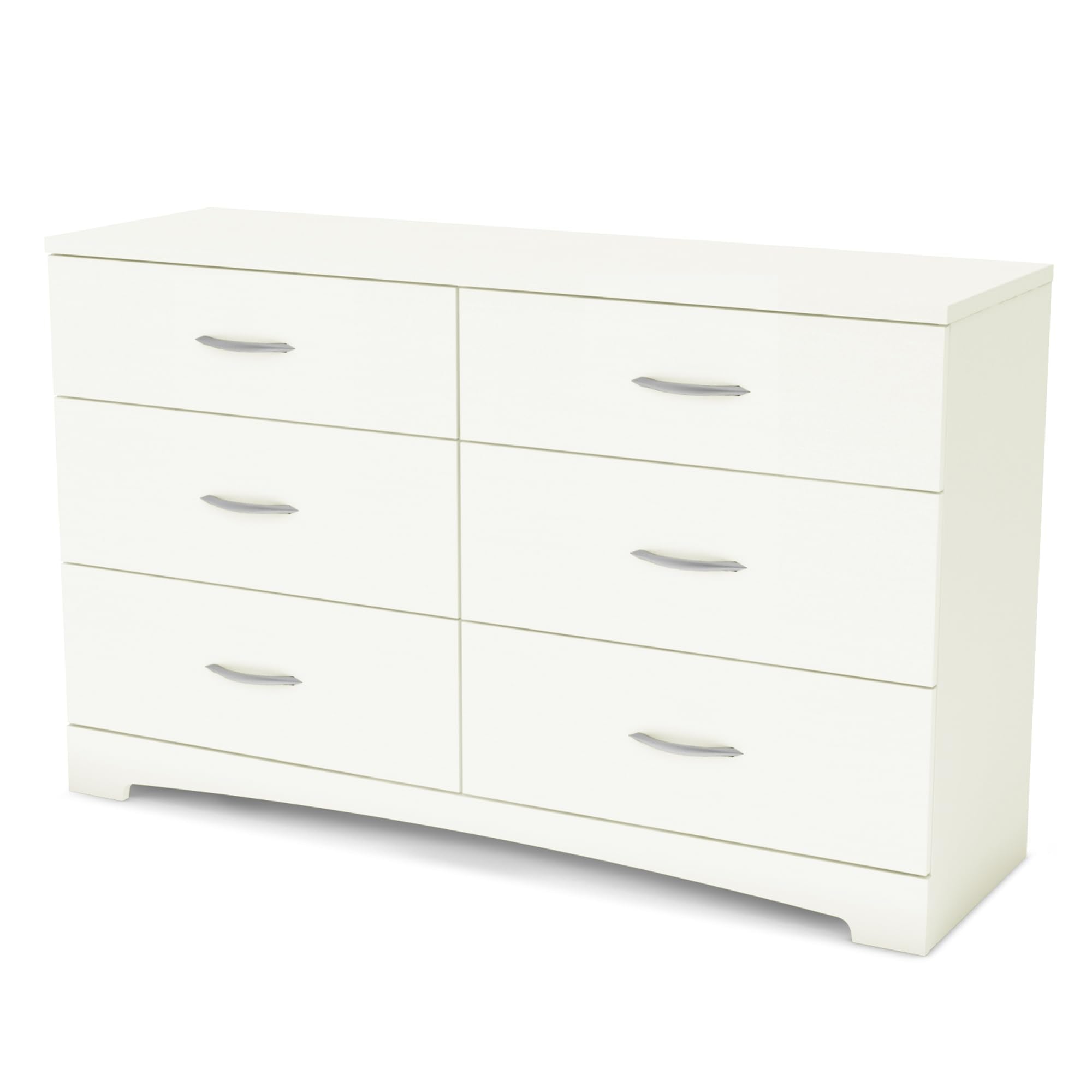 South Shore Step One, Gray, Contemporary, Clothing Storage, Six, Bedroom, Dresser Chest of Drawers, Pure White