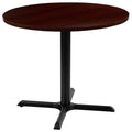Flash Furniture Chapman 36 Round Multi-Purpose Conference Table with Cross Base in Mahogany