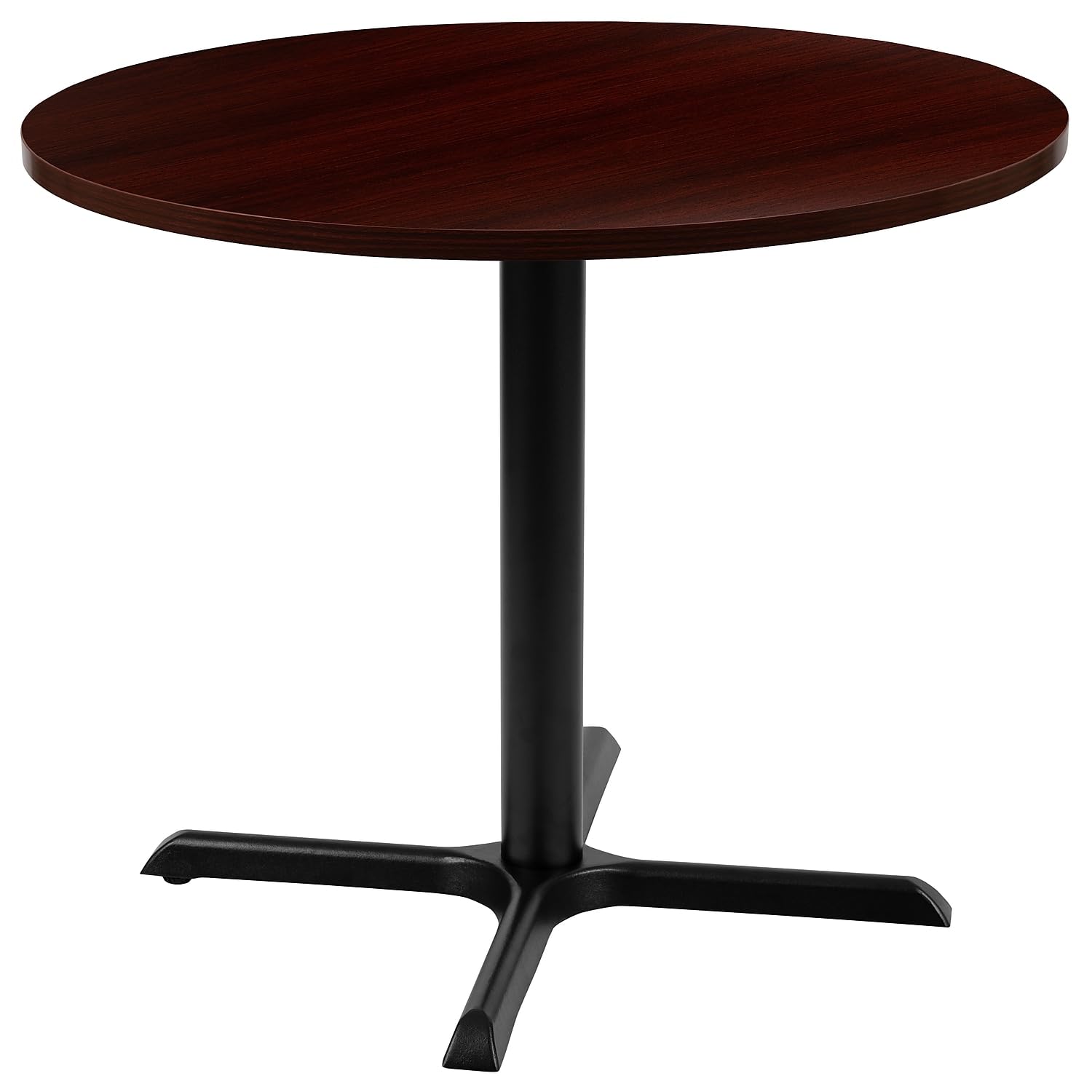 Flash Furniture Chapman 36 Round Multi-Purpose Conference Table with Cross Base in Mahogany