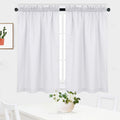 NANAN White Curtains 45 inch Long Casual Weave Small Window Curtain Kitchen Bathroom Basement Bedroom Drapes - 30 x 45, White, S