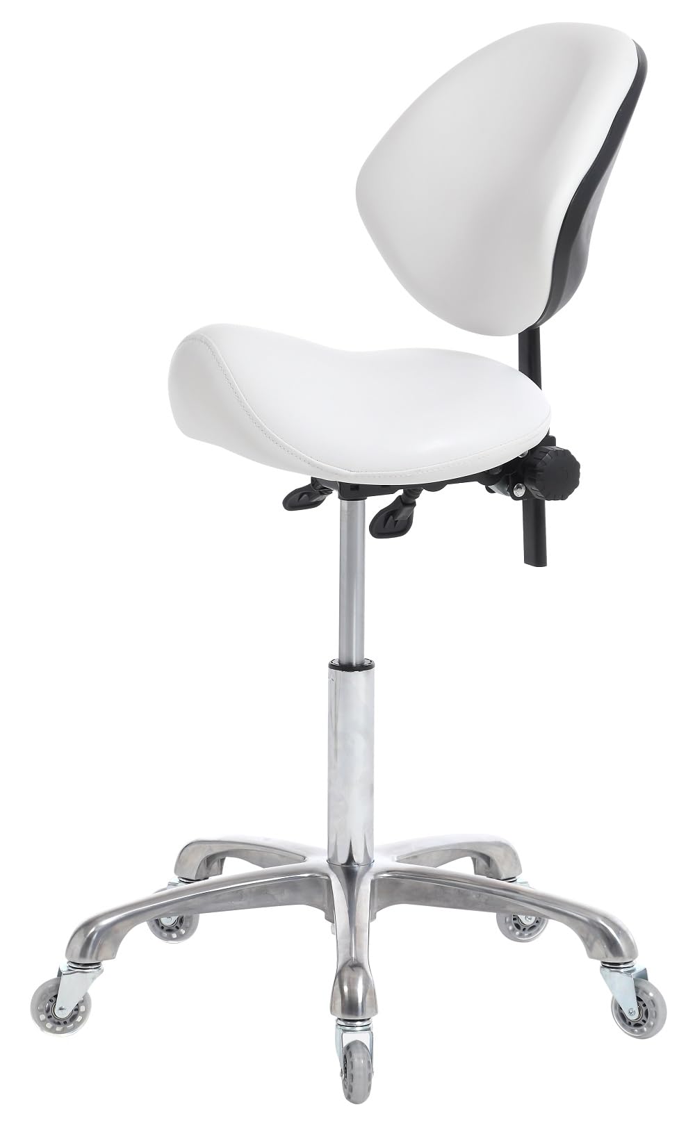 FRNIAMC Ergonomic Saddle Stool Rolling Adjustable, Hydraulic Heavy-Duty (350 lbs) Stool Chair for Dental Lab Salon Massage Studi