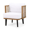 Christopher Knight Home 315002 Nic Outdoor Club Chair, White + Light Brown + Black
